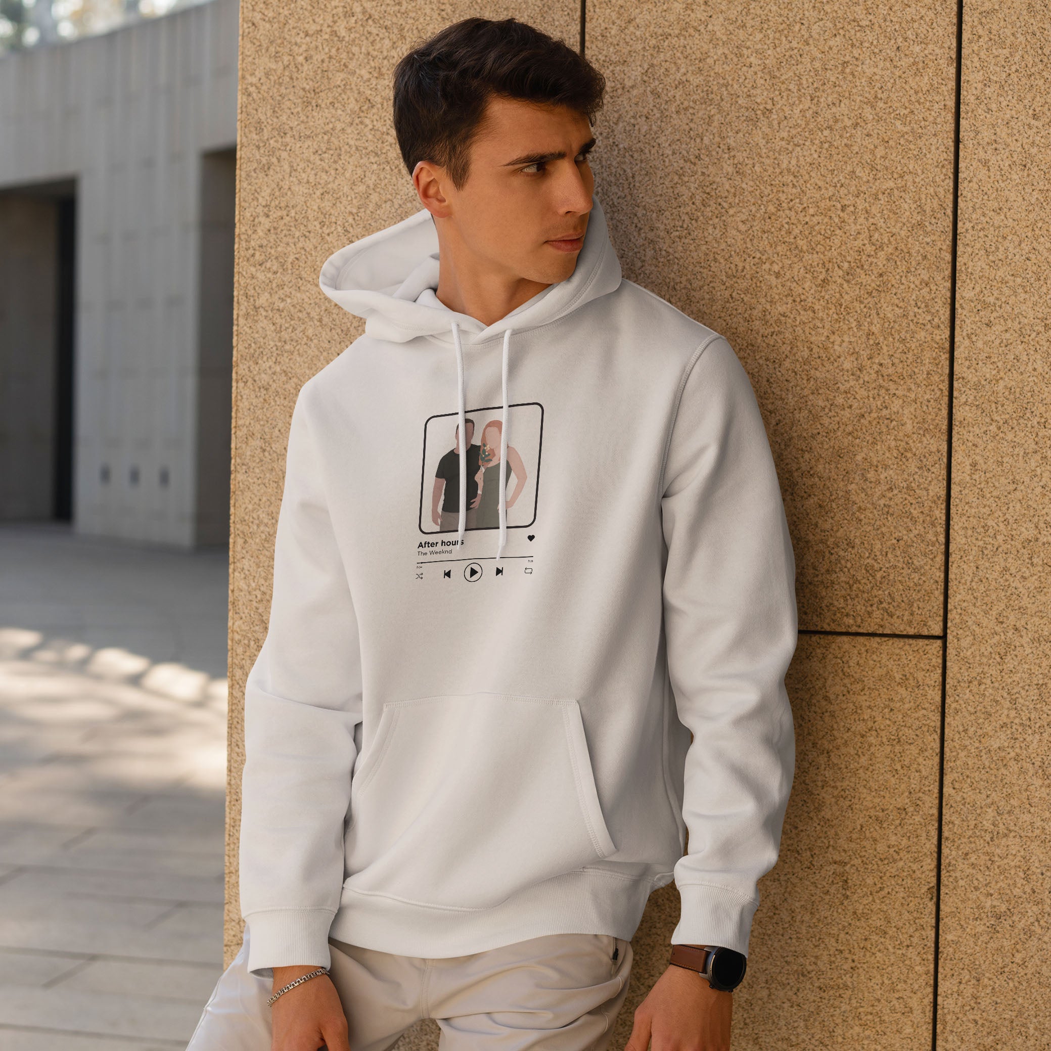 Personalized Hoodie Sweatshirt Spotify Music Song With Illustration