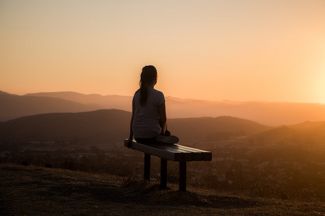 girl admiring the sunset