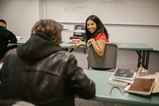 girl smiling at the guy