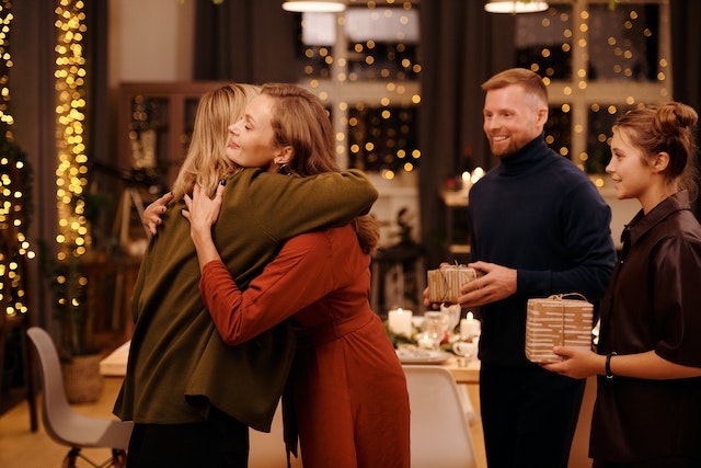hugs of relatives 
