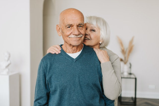 wife hugs her husband