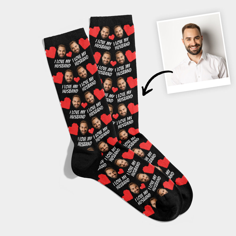 Personalized Husband Photo Socks