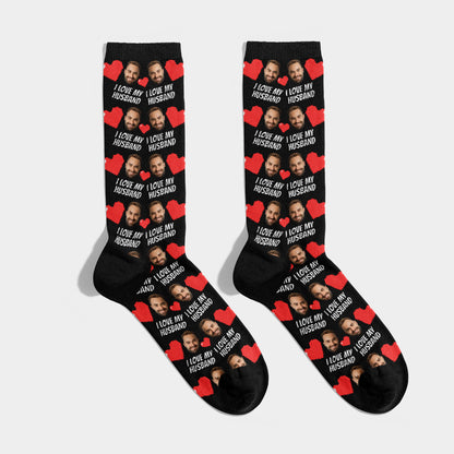 Personalized Husband Photo Socks