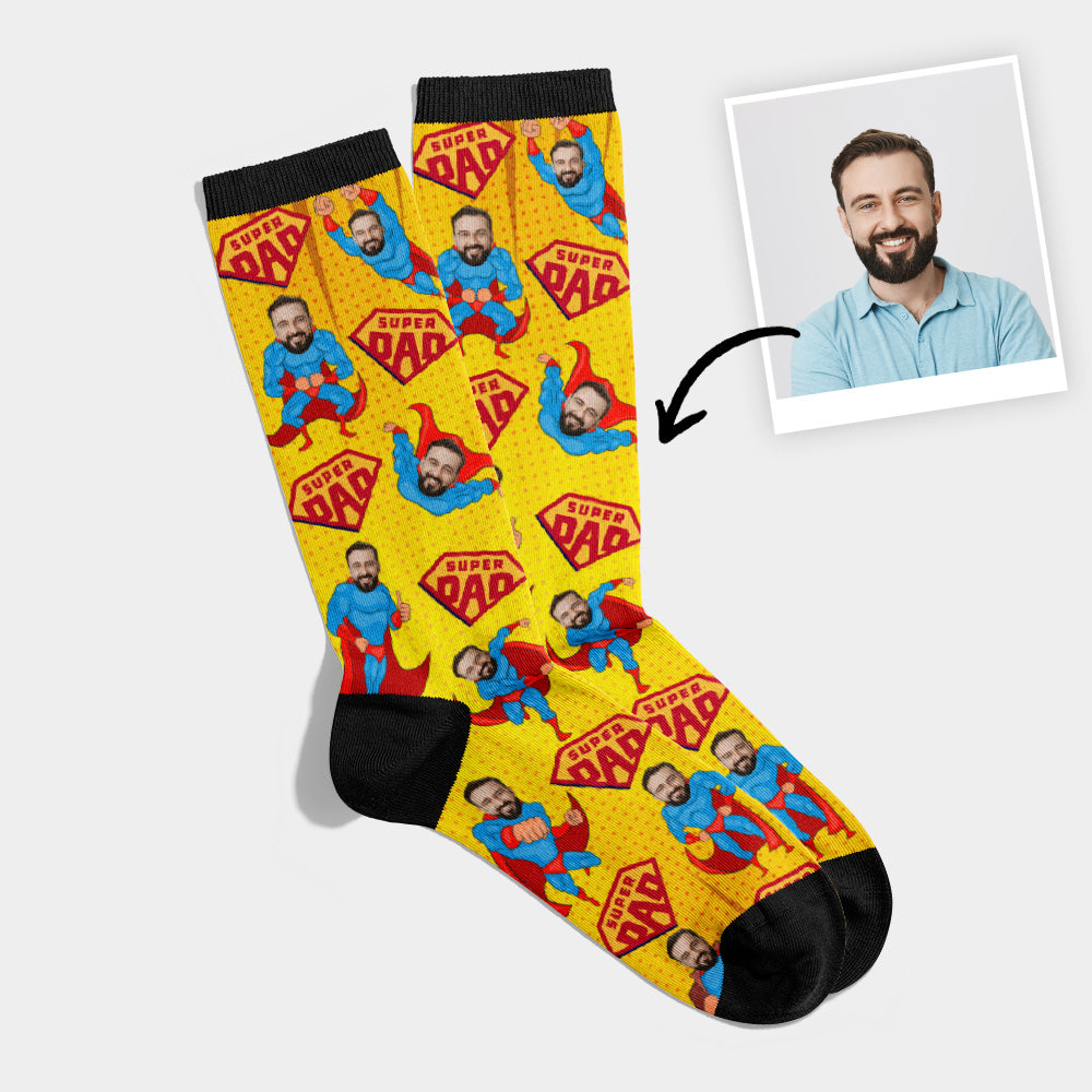 Personalized Super Dad Socks