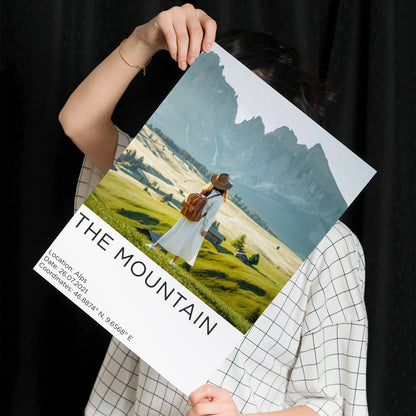 Cinematic Personalized Poster With Photo And Coordinates