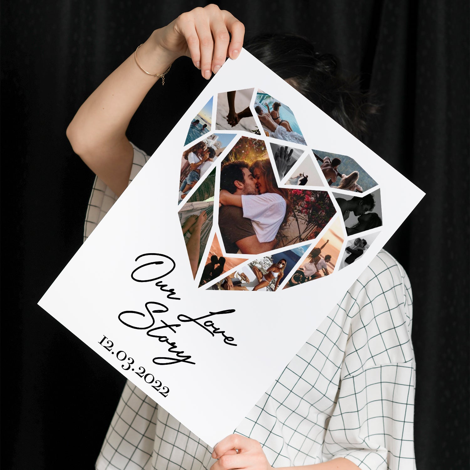 Heart Shaped Photo Personalized Collage Poster