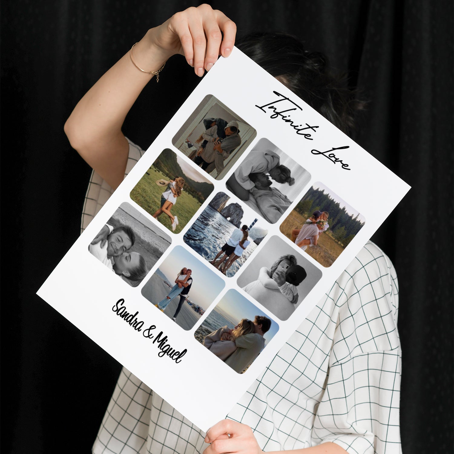 Photo Grid Personalized Poster With Names