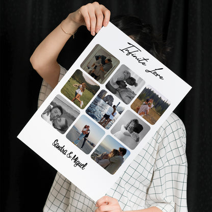 Photo Grid Personalized Poster With Names