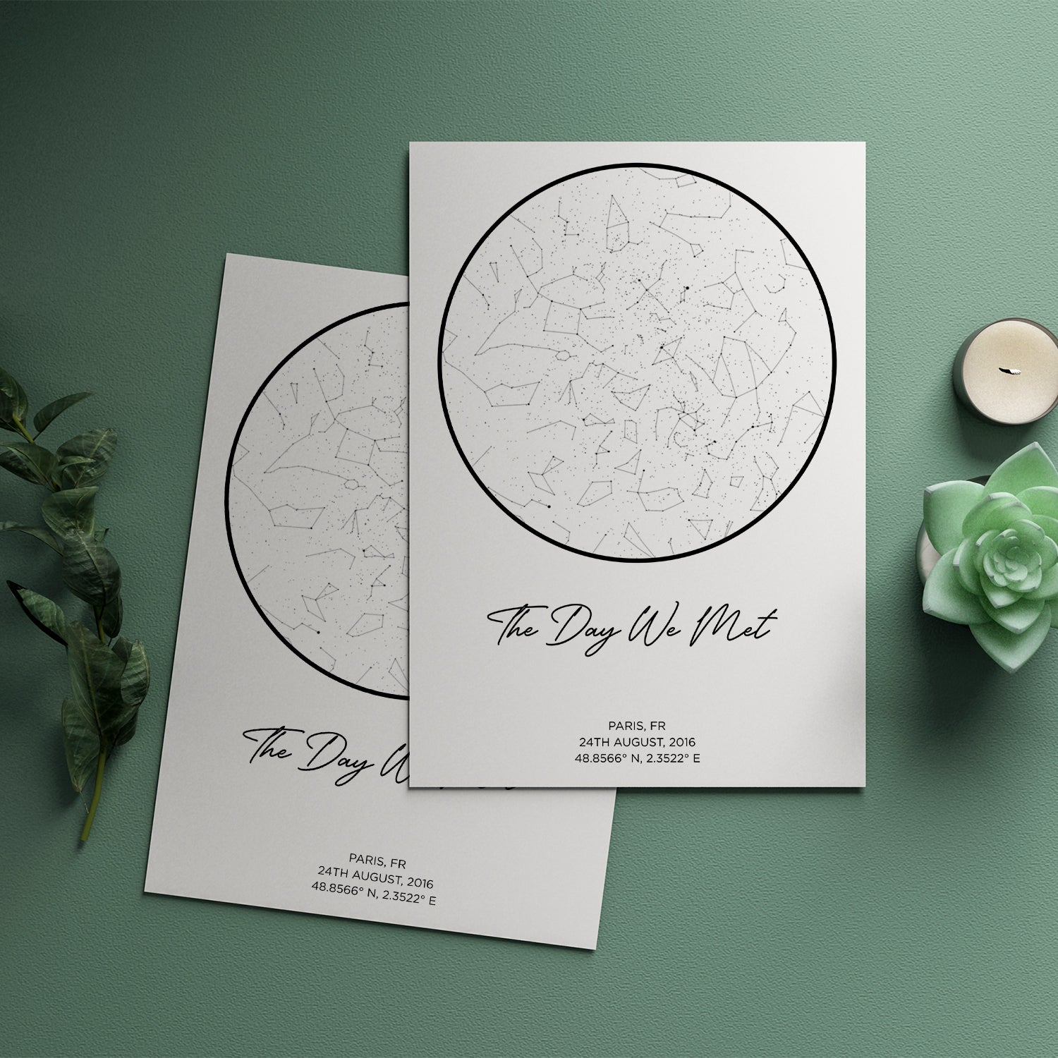 Star Map Personalized Poster With Message And Coordinates