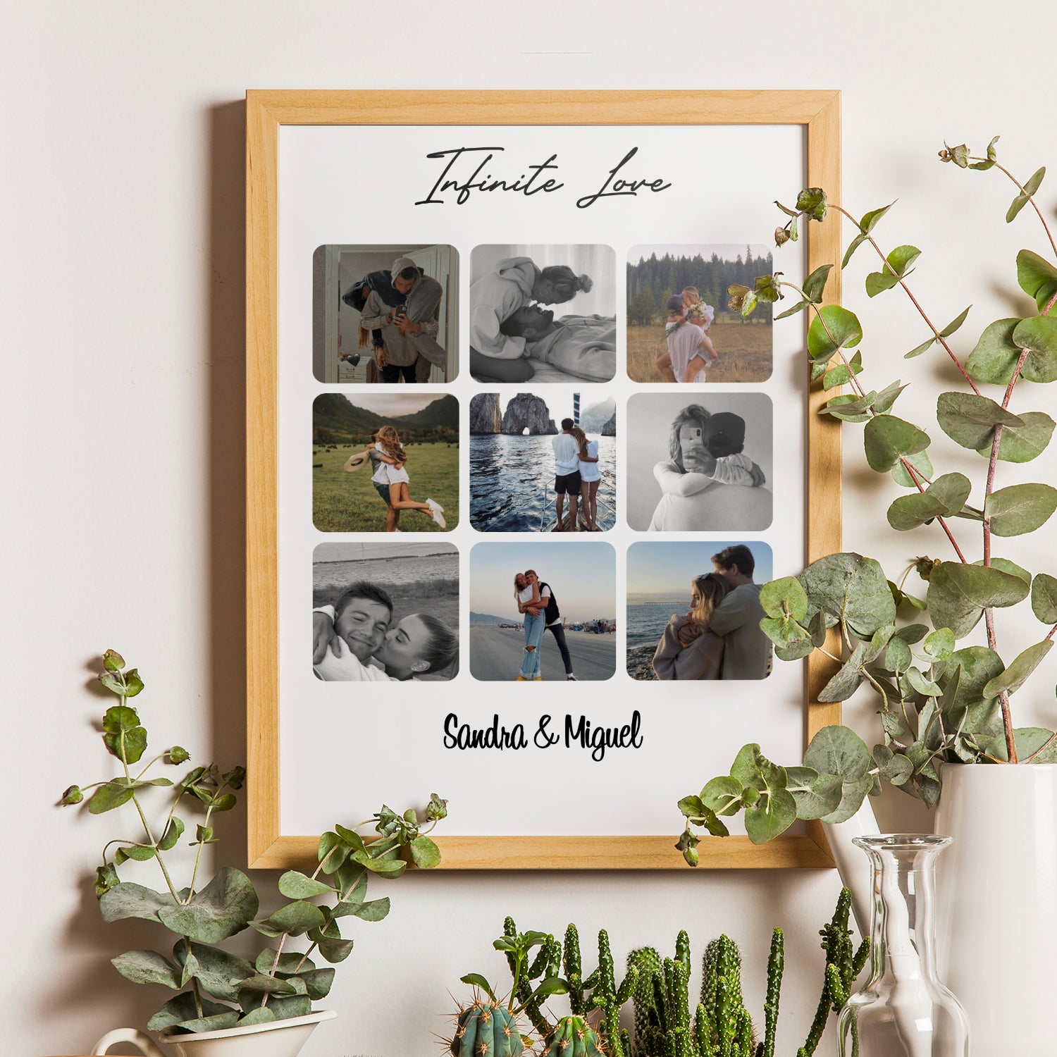 Photo Grid Personalized Poster With Names