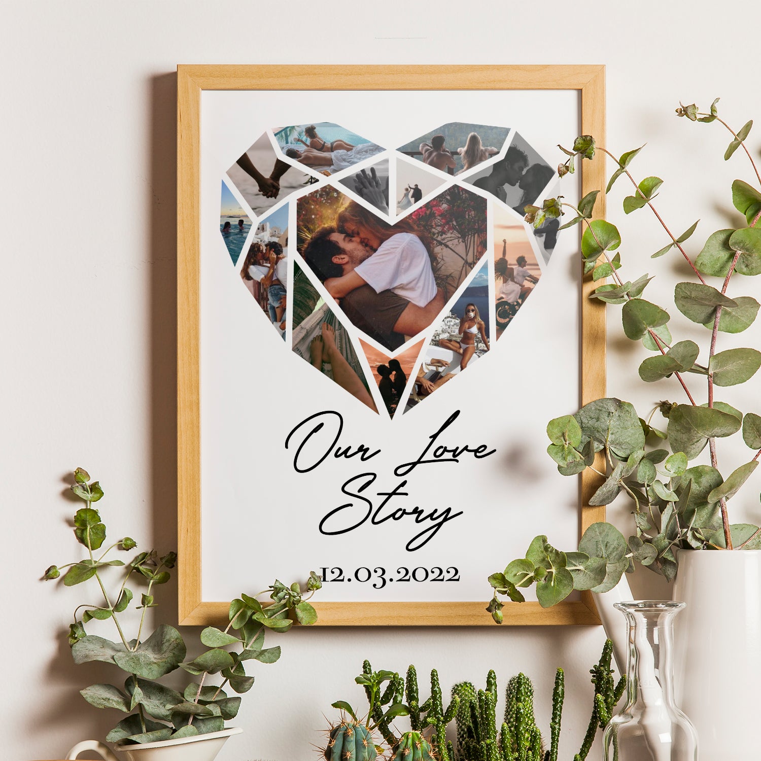 Heart Shaped Photo Personalized Collage Poster