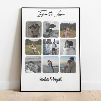 Photo Grid Personalized Poster With Names