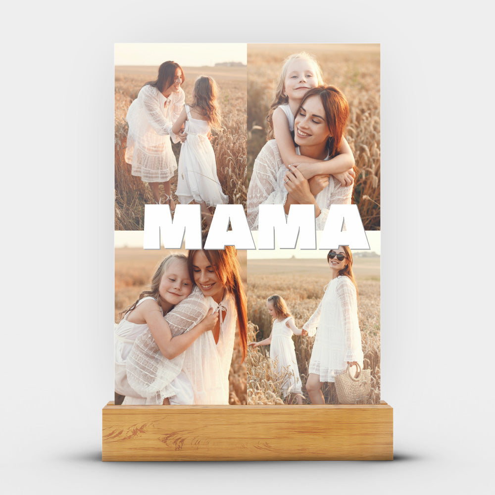 Personalized Transparent Plaque with Photo Collage and Text
