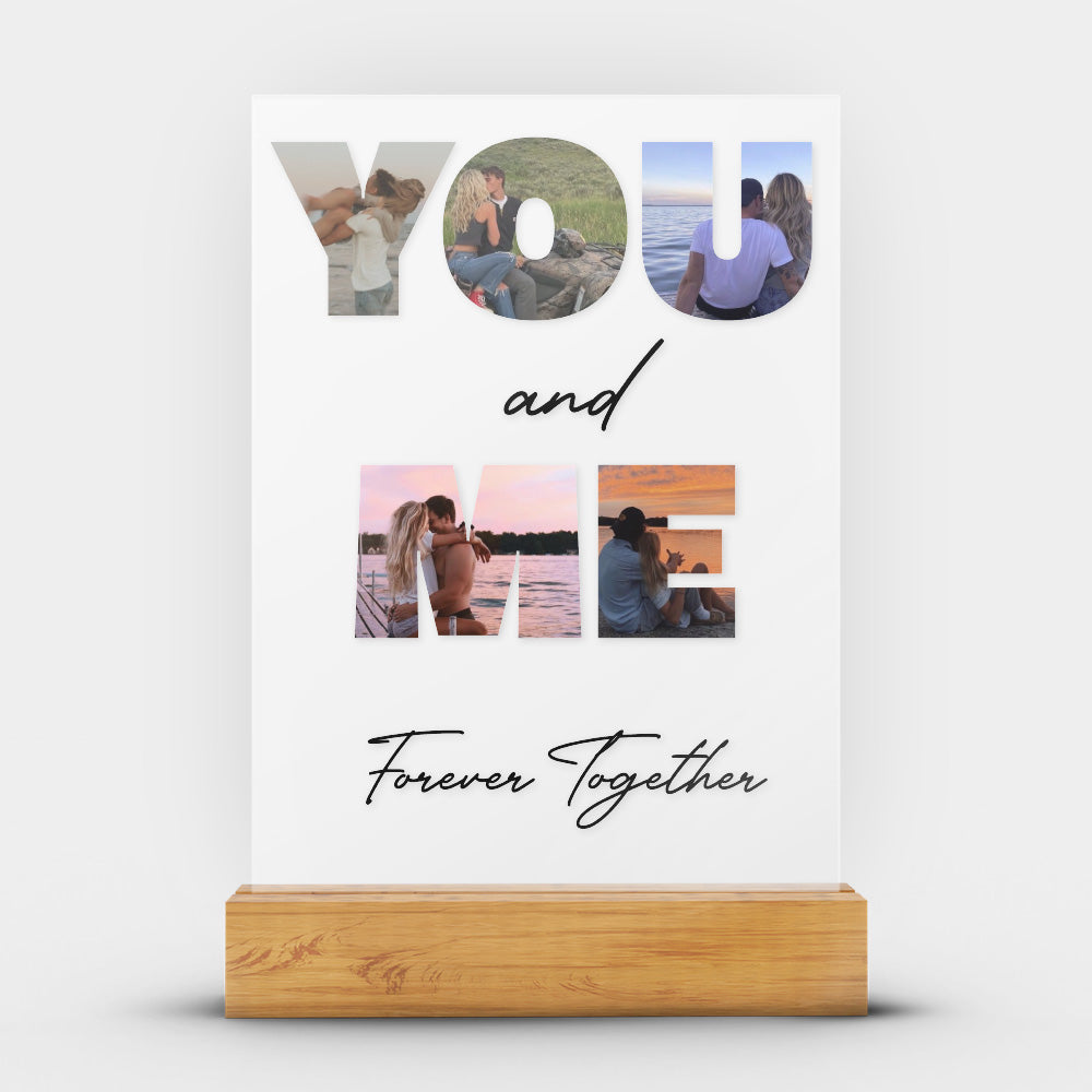 Personalized Transparent Plaque You and Me with Photos