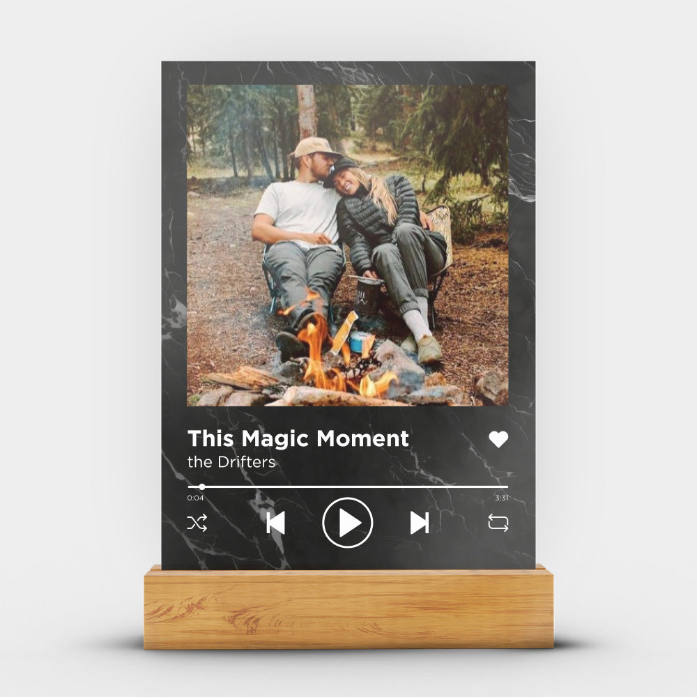 Personalized Transparent Spotify Plaque with Photo Marble Background