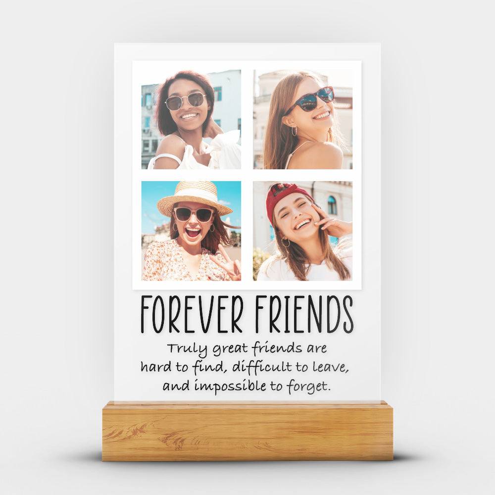 Personalized Transparent Plaque Friends Collage with Four Photos