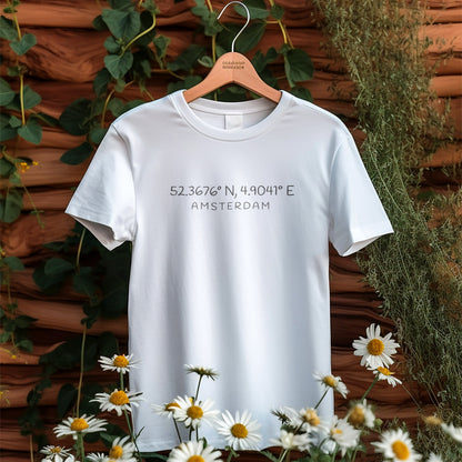 Custom T-shirt With Coordinates And City