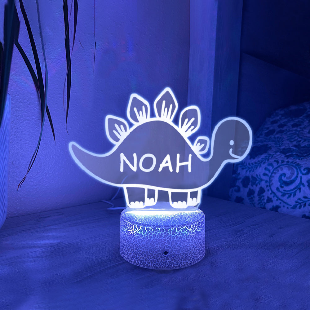 Personalized LED Dinosaur Lamp Kids Night Light With Name