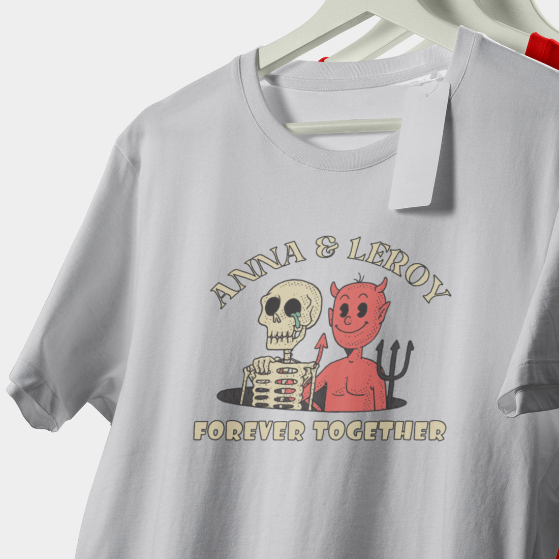 Personalized T-Shirt Forever For Couples Together Demon And Skeleton