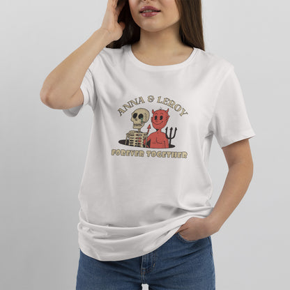 Personalized T-Shirt Forever For Couples Together Demon And Skeleton