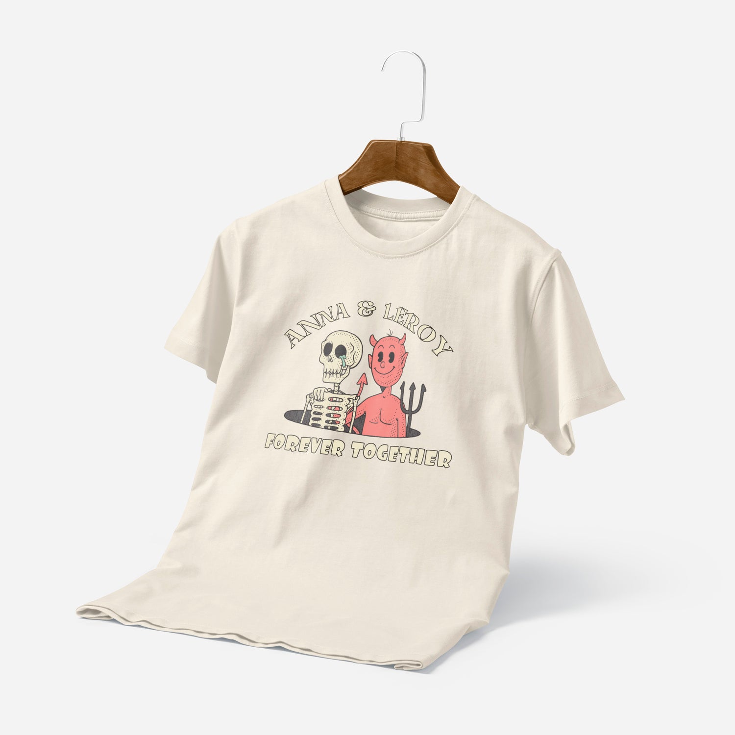 Personalized T-Shirt Forever For Couples Together Demon And Skeleton