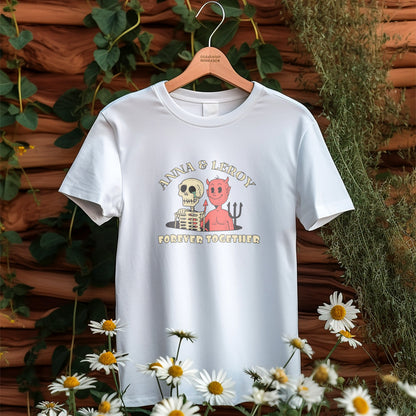 Personalized T-Shirt Forever For Couples Together Demon And Skeleton