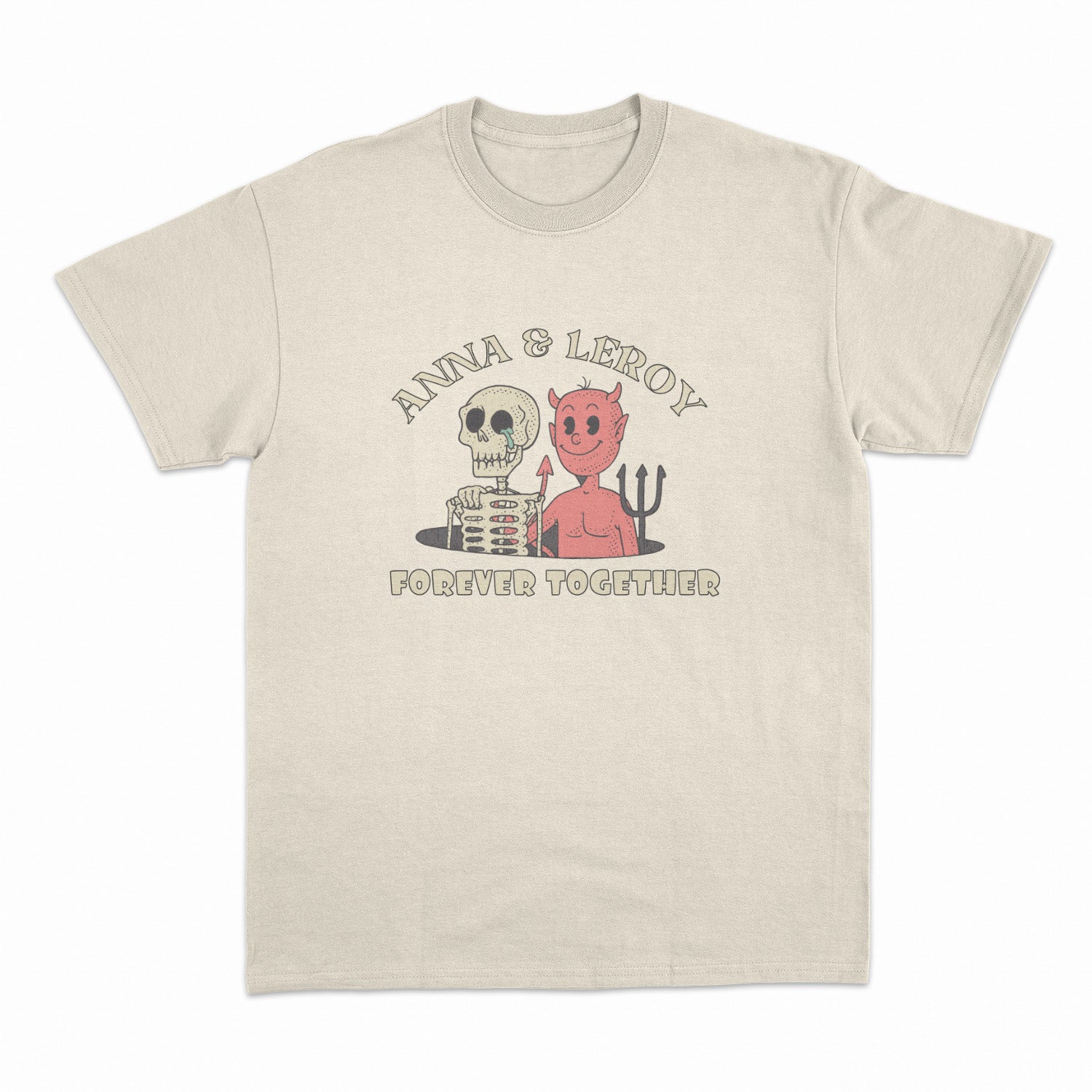 Personalized T-Shirt Forever For Couples Together Demon And Skeleton