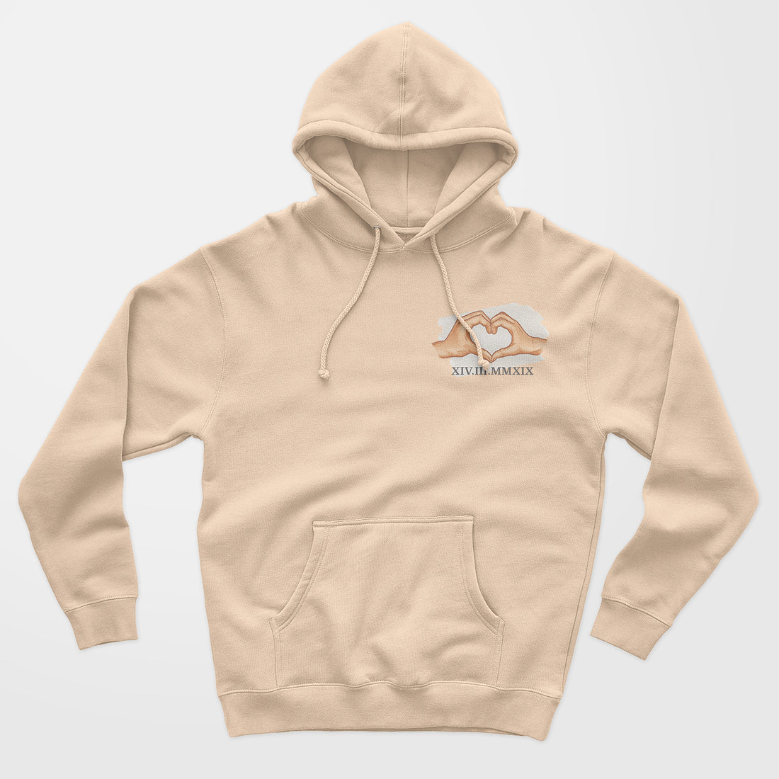 Personalized Hoodie Sweatshirt Art Fingers Roman Numbers