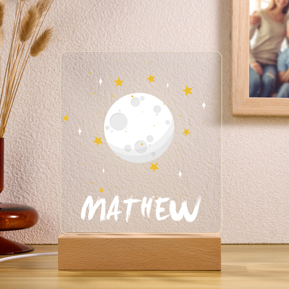 Personalized LED Moon Lamp Kids Night Light With Name