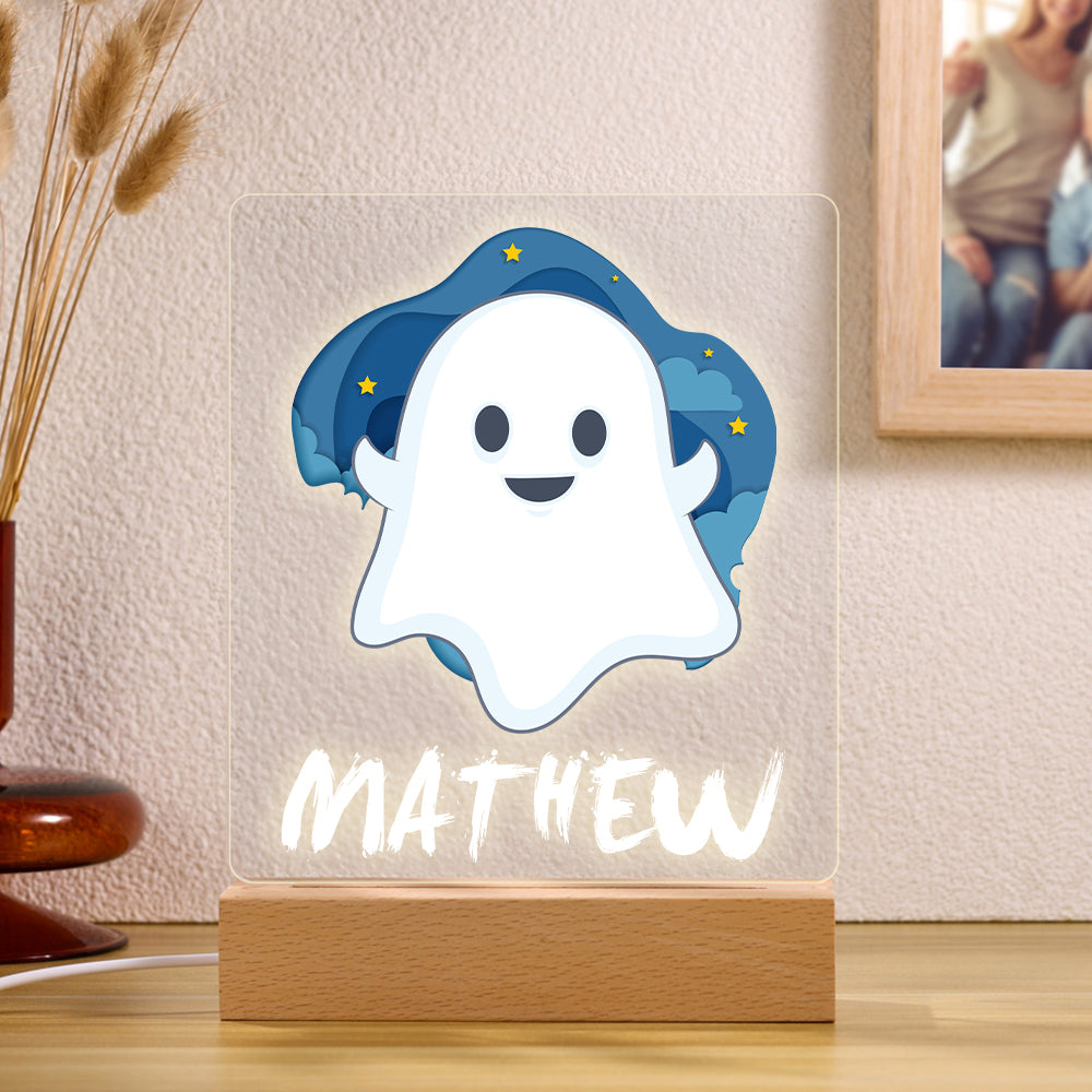 Personalized LED Ghost Lamp Kids Night Light With Name