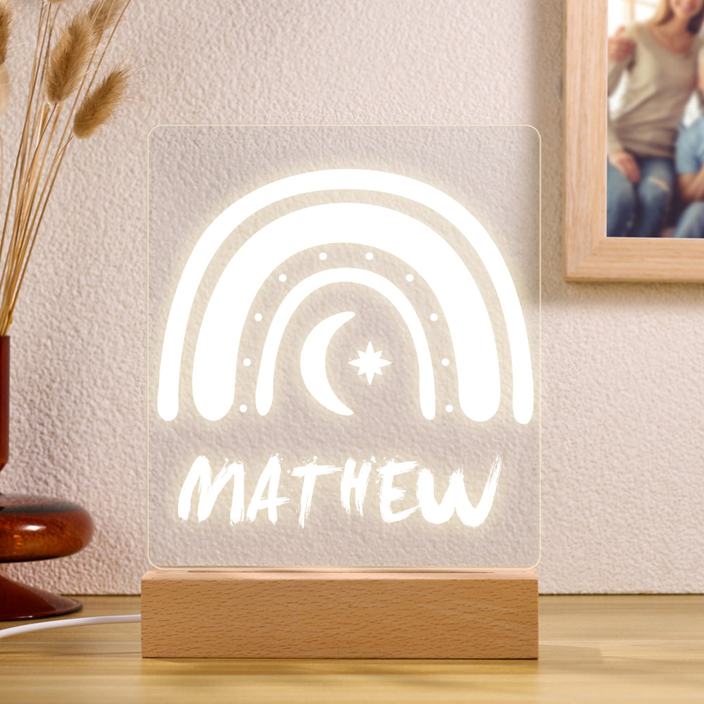 Personalized LED Rainbow Lamp Kids Night Light With Name