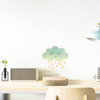 Personalized Night Light Lamp For Kids Cloud