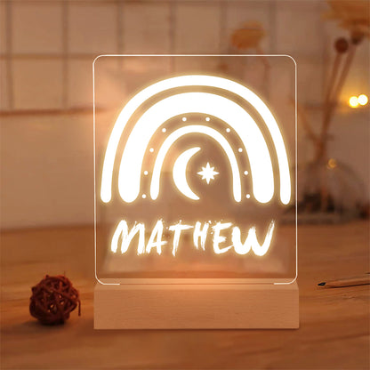 Personalized LED Rainbow Lamp Kids Night Light With Name