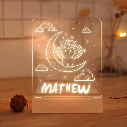 Personalized LED Lamp Unicorn Kids Night Light With Name