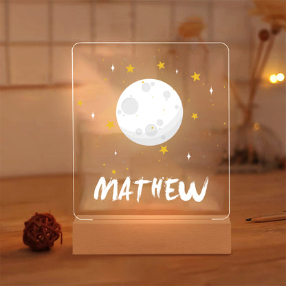 Personalized LED Moon Lamp Kids Night Light With Name