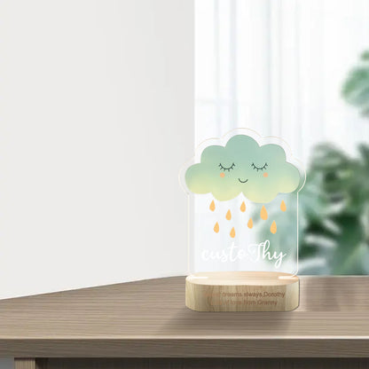 Personalized Night Light Lamp For Kids Cloud