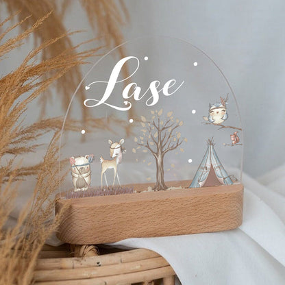 Personalized LED Nature Landscape Lamp Kids Night Light With Name