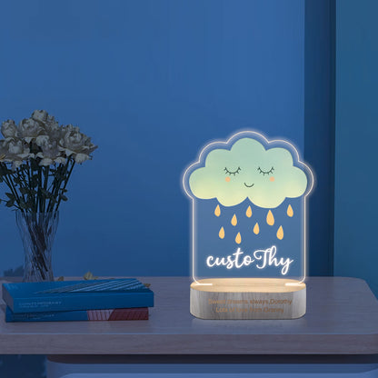 Personalized Night Light Lamp For Kids Cloud