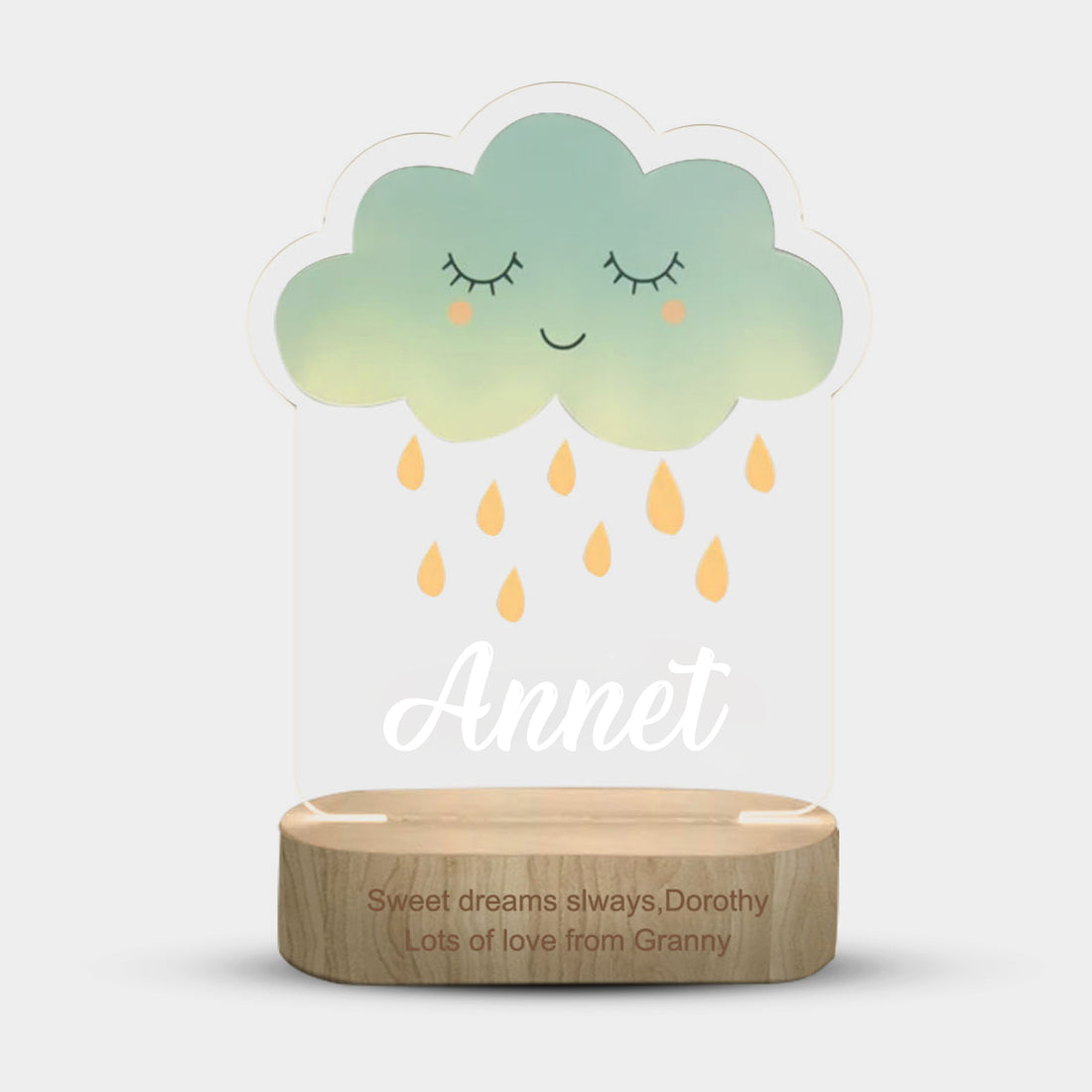 Personalized Night Light Lamp For Kids Cloud