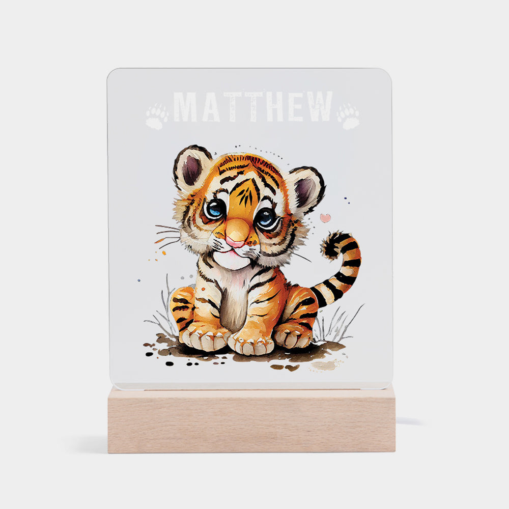 Personalized LED Baby Tiger Lamp Kids Night Light With Name
