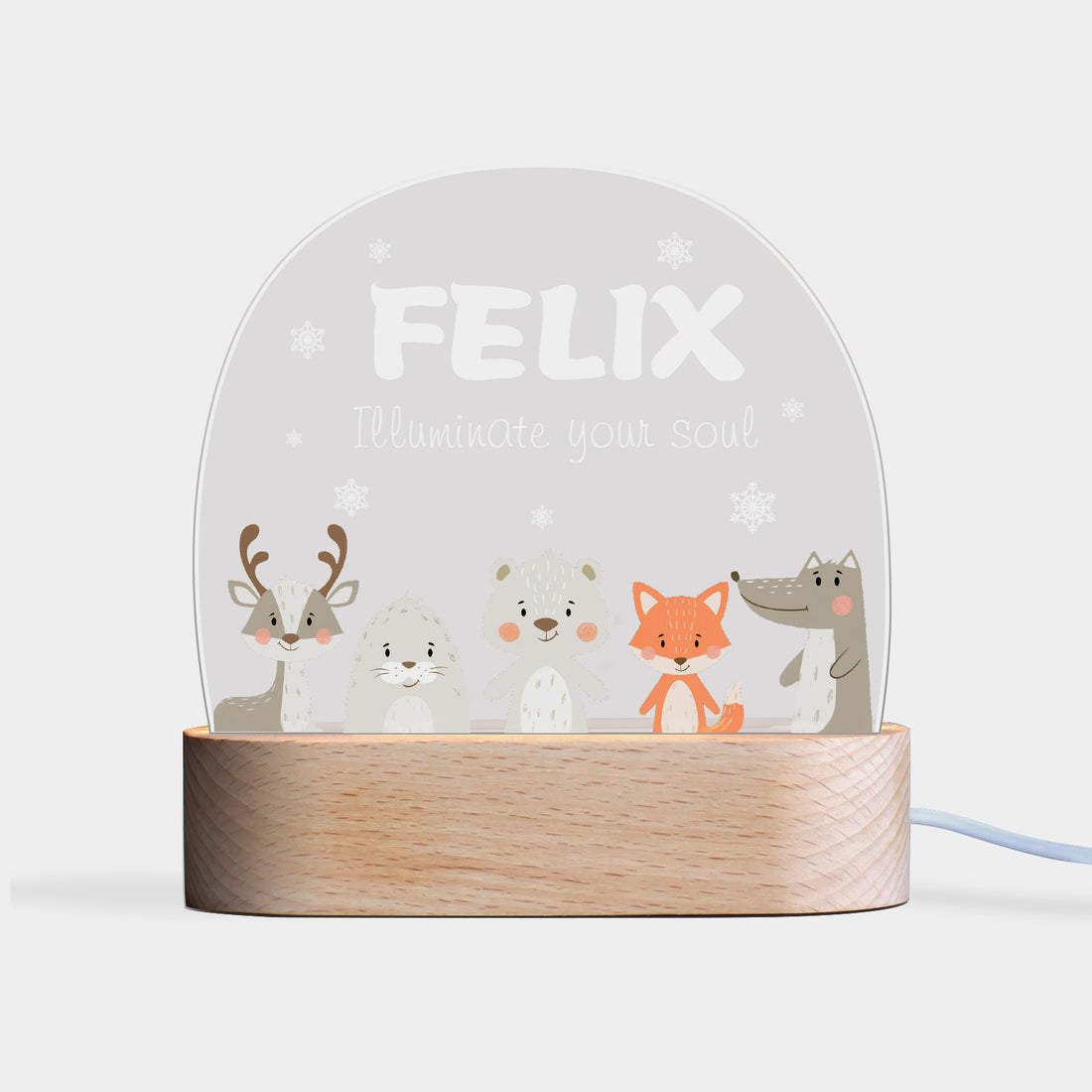 Personalized LED Animal Lamp Kids Night Light With Name And Message