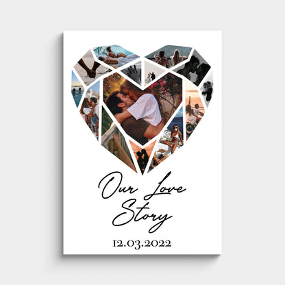 Heart Shaped Photo Personalized Collage Poster