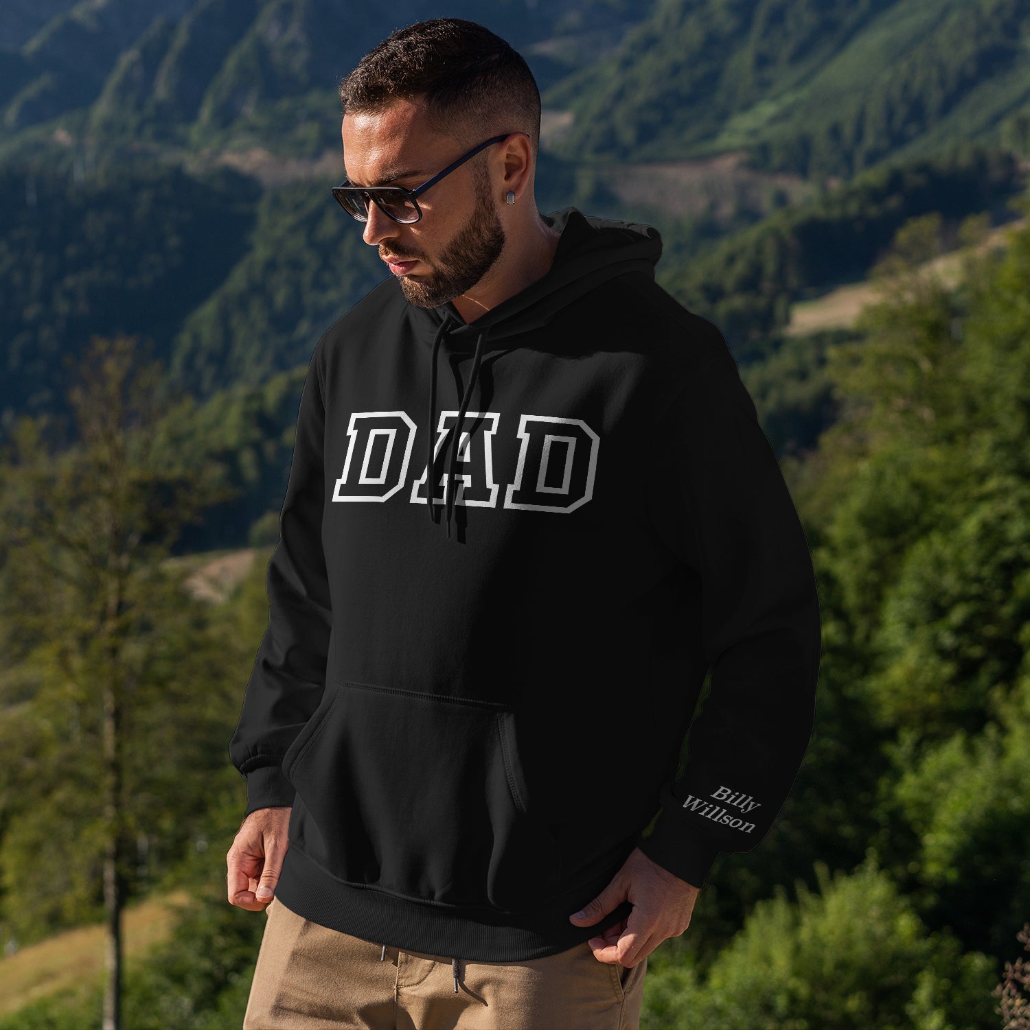 Personalized Hoodie Sweatshirt Dad Embroidered