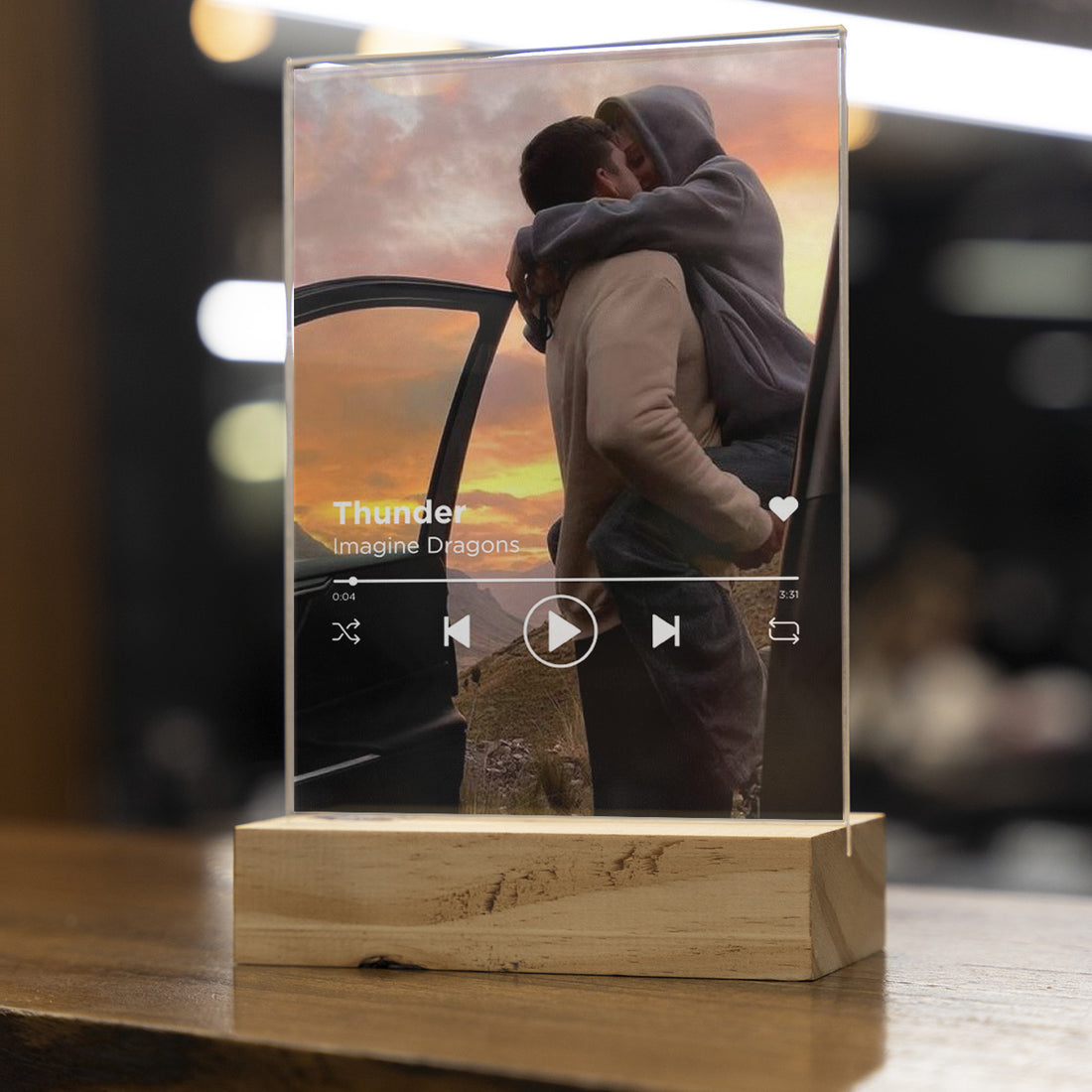Personalized Transparent Spotify Song Plaque with Photo