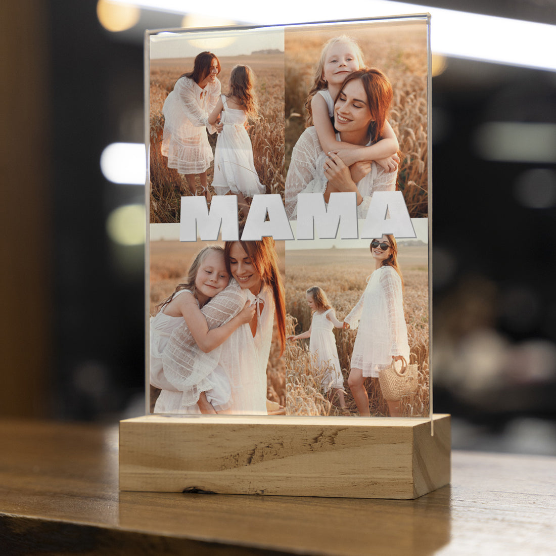 Personalized Transparent Plaque with Photo Collage and Text