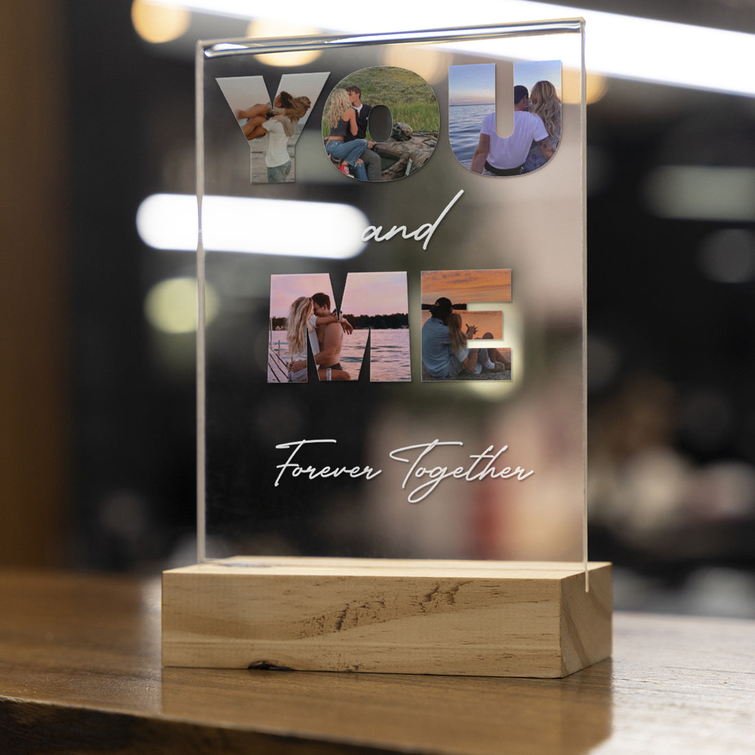 Personalized Transparent Plaque You and Me with Photos