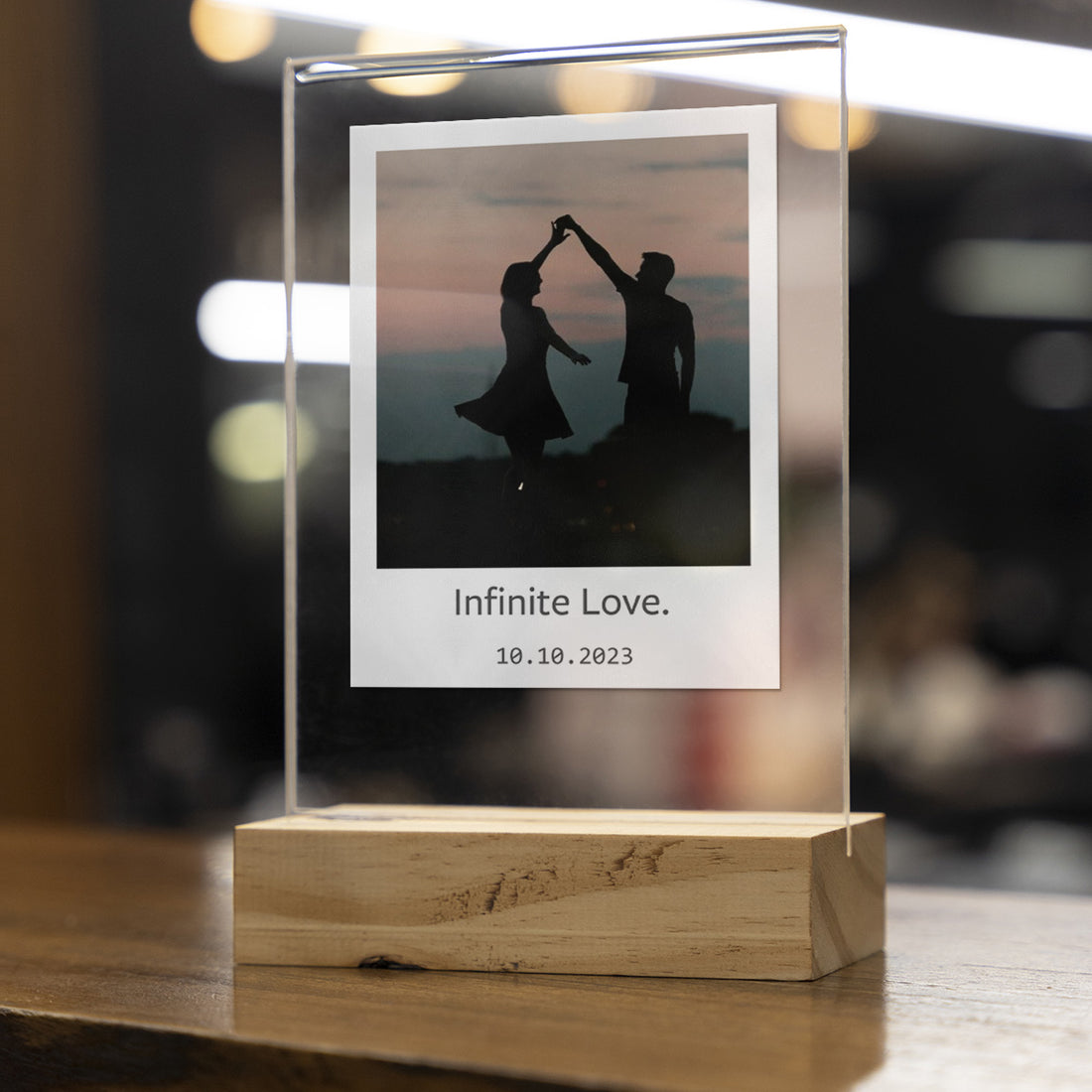 Personalized Transparent Plaque with Polaroid Photo