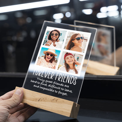 Personalized Transparent Plaque Friends Collage with Four Photos