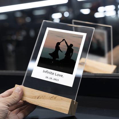 Personalized Transparent Plaque with Polaroid Photo