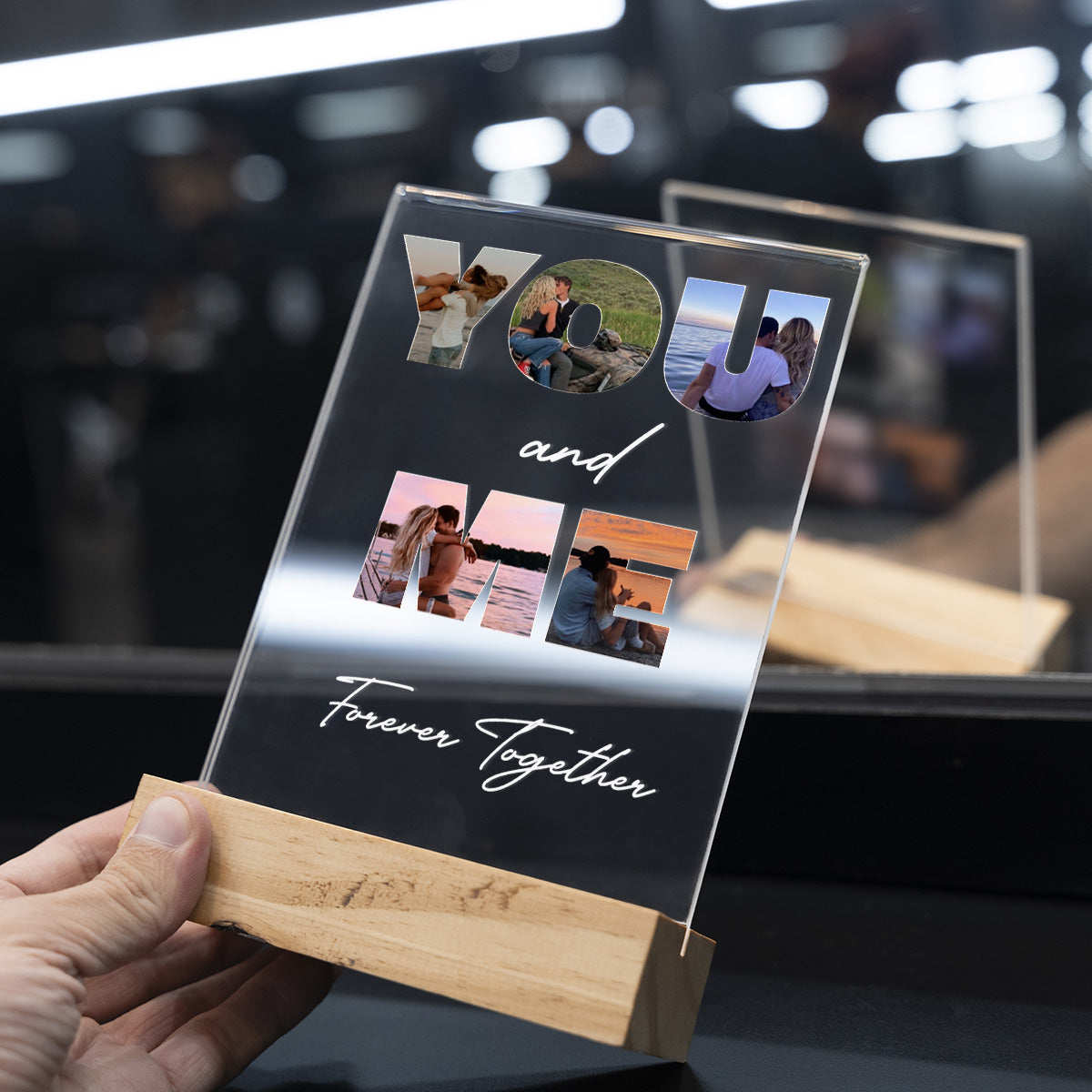 Personalized Transparent Plaque You and Me with Photos